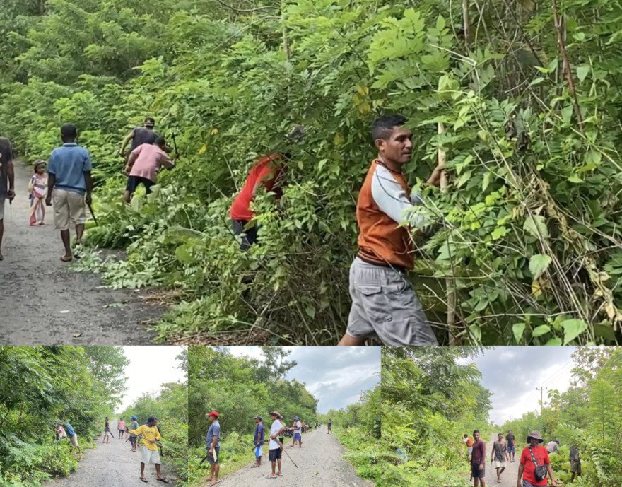 Kepala Desa Letmafo Pimpin Kerja Bakti,Berbagai Elemen Masyarakat Bersinergi Bersihkan Lingkungan Desa